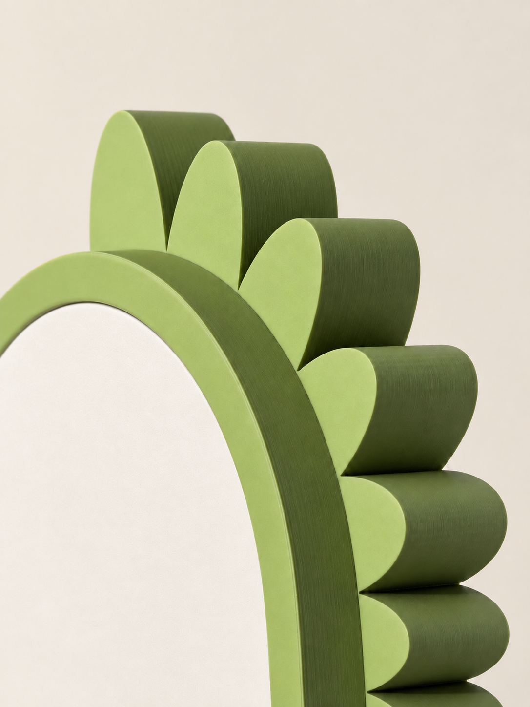 Détail du relief vert sauge de la veilleuse dinosaure